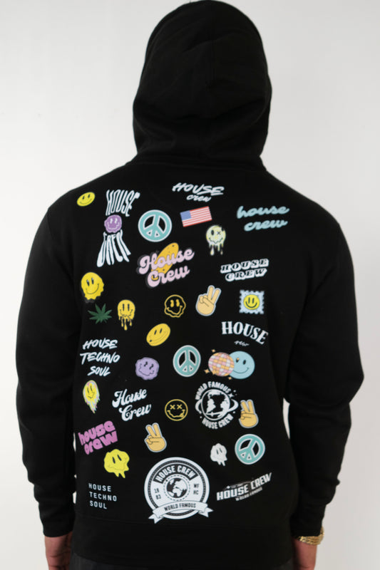 World Famous House Crew Assorted Logos Hoodie