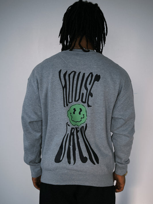 World Famous House Crew Acid Techno Smiley Face Crewneck